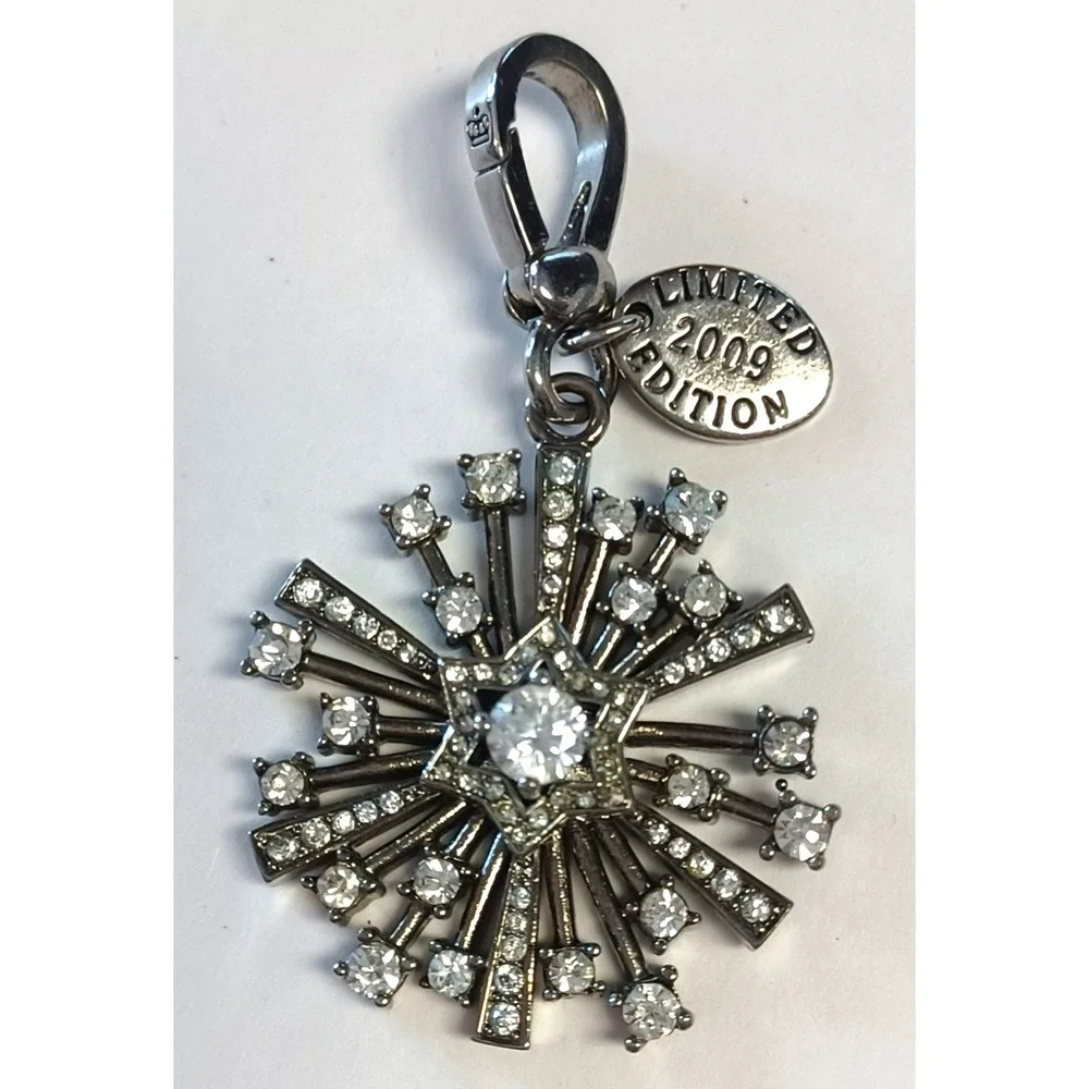 Vintage Juicy Couture Limited Edition 2009 Snowflake Charm Silver Rhinestone Y2K